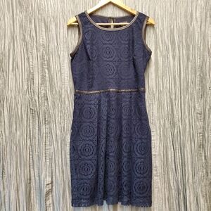 ENFOCUS STUDIO Navy Blue Lace Leather-like Trim Dr